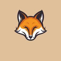 fox head logo minimal modern icon flat vector style