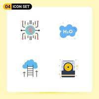 4 Universal Flat Icon Signs Symbols of crowdfund study crowdselling education career Editable Vector Design Elements