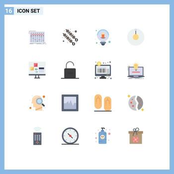 conjunto de 16 iconos modernos de la interfaz de usuario signos de símbolos para el desarrollo de la codificación creativa de la computadora paquete editable zenith de elementos creativos de diseño vectorial vector