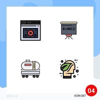 4 Creative Icons Modern Signs and Symbols of internet truck website teacher oil Editable Vector Design Elements