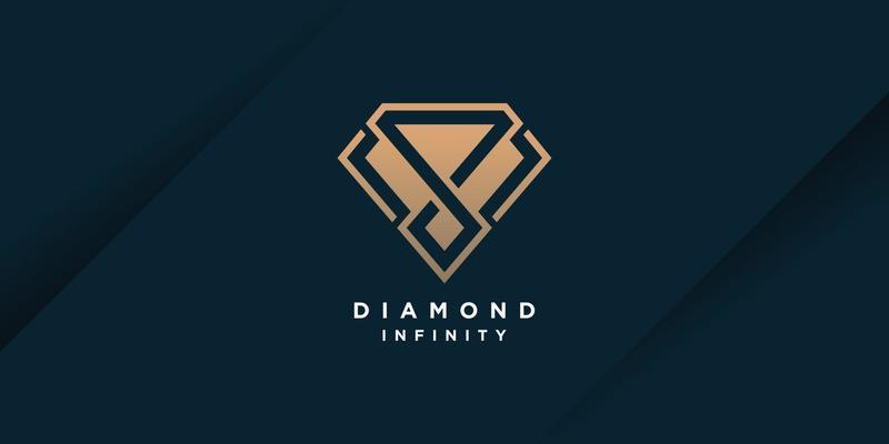 Diamond logo design with simple and creative concept