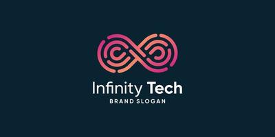 Infinity logo design with modern abstract concept vector