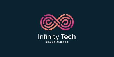 diseño de logotipo infinito con concepto abstracto moderno vector