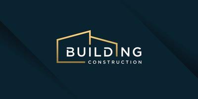 Buildng logo design with simple and creative concept vector