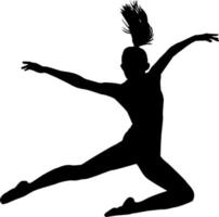 girl in high ballet jump vector