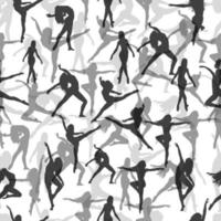 seamless pattern silhouette in dance vector