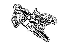 vector de silueta de salto de motocross aislado sobre fondo blanco.