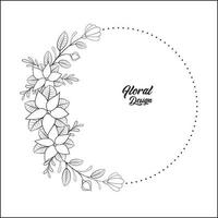 Hand drawn vector design floral round borders elements Pro Vector