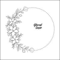 Hand drawn vector design floral round borders elements Pro Vector