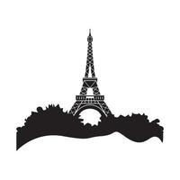 torre eiffel en paris. aislado sobre fondo blanco, diseño vectorial. vector