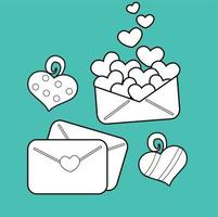 Love Letter Envelope Valentine Digital Stamp vector