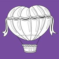 Cute Love Air Balloon Valentine Digital Stamp vector