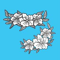 Beautiful Flowers Decoration Digital Stamp vector