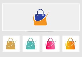 icono de bolsa de compras aislado en fondo blanco del logotipo de compras de comercio electrónico vector