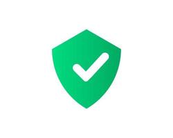 icono de marca de verificación. símbolo de marca. icono plano del logotipo de marca de verificación positiva. icono de marca de verificación con vector de escudo