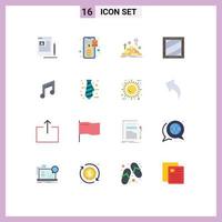 conjunto moderno de 16 colores planos pictograma de desarrollo codificación caja de compras dinero paquete editable de elementos de diseño de vectores creativos