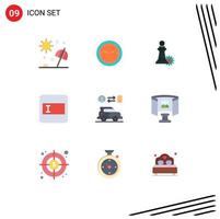 9 iconos creativos signos y símbolos modernos de estrategia de forma de pared de diseño de coche elementos de diseño de vector editables