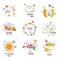 Easter and spring set vector