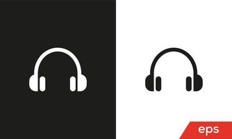 vector de icono de auriculares. logotipo de música de DJ. vector del logotipo de los auriculares. icono de la música