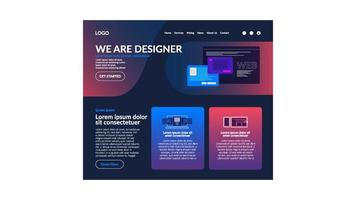 Web designing landing page template vector