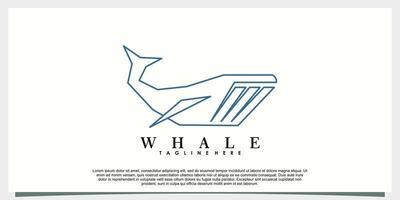 whale logo design with creative concept vector