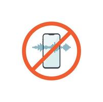 Illustration of prohibited phone use icon. Vector