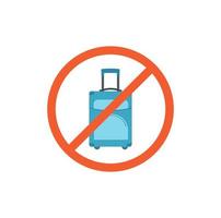 No baggage icon. Suitcase is prohibited. Prohibited baggage sign. Travel concept. vector