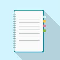 Notepad with flat design. Spiral notepad illustration vector