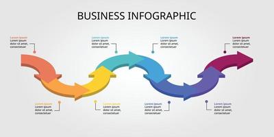 timeline arrow chart template for infographic for presentation for 8 element vector