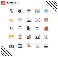 Group of 25 Flat Colors Signs and Symbols for cloud coding vinyl code browser Editable Vector Design Elements