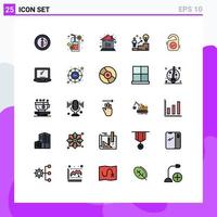 Set of 25 Modern UI Icons Symbols Signs for solution user house success control Editable Vector Design Elements