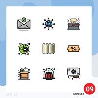 Modern Set of 9 Filledline Flat Colors and symbols such as heater horror web halloween breakfast Editable Vector Design Elements