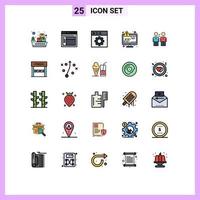 Pictogram Set of 25 Simple Filled line Flat Colors of business partnership mac error encoding Editable Vector Design Elements