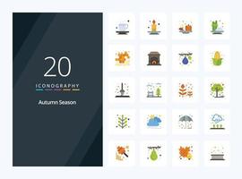 20 Autumn Flat Color icon for presentation vector