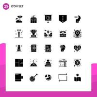 25 iconos creativos signos y símbolos modernos de elementos de diseño de vectores editables comerciales de escudo de negocios de entrenamiento daubbell