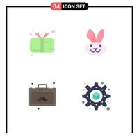 4 Flat Icon concept for Websites Mobile and Apps present business cute easter travel Editable Vector Design Elements