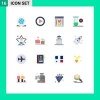 Universal Icon Symbols Group of 16 Modern Flat Colors of user bright best website space heart Editable Pack of Creative Vector Design Elements