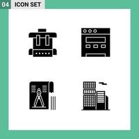 Group of Modern Solid Glyphs Set for bag file browser drawing estate Editable Vector Design Elements