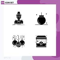 Pictogram Set of Simple Solid Glyphs of detective xmas spy celebration christmas Editable Vector Design Elements