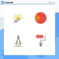 Pictogram Set of 4 Simple Flat Icons of brightness design spring finance product Editable Vector Design Elements