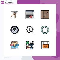 9 Creative Icons Modern Signs and Symbols of park holiday cocaine programming develop Editable Vector Design Elements