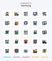 Creative Web Hosting 25 Line FIlled icon pack  Such As protect. scan. web control. bug. computer vector