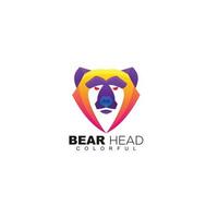 face bear logo gradient colorful design vector