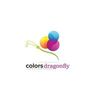 dragonfly logo colorful design illustration vector