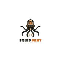 squid pen logo template vector design vector