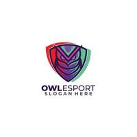 owl esport logo symbol elegant gradient color vector