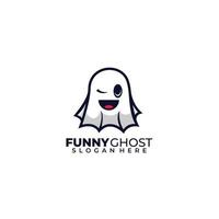 cute ghost logo illustration template icon vector