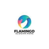 flamingo icon logo gradient color template vector