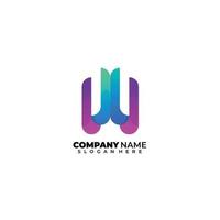 letter w logo illustration template gradient colorful vector