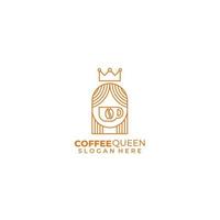 coffee crown line logo design color template vector